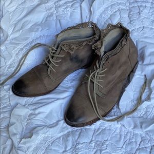 Free People leather lace trim booties 9-9.5M